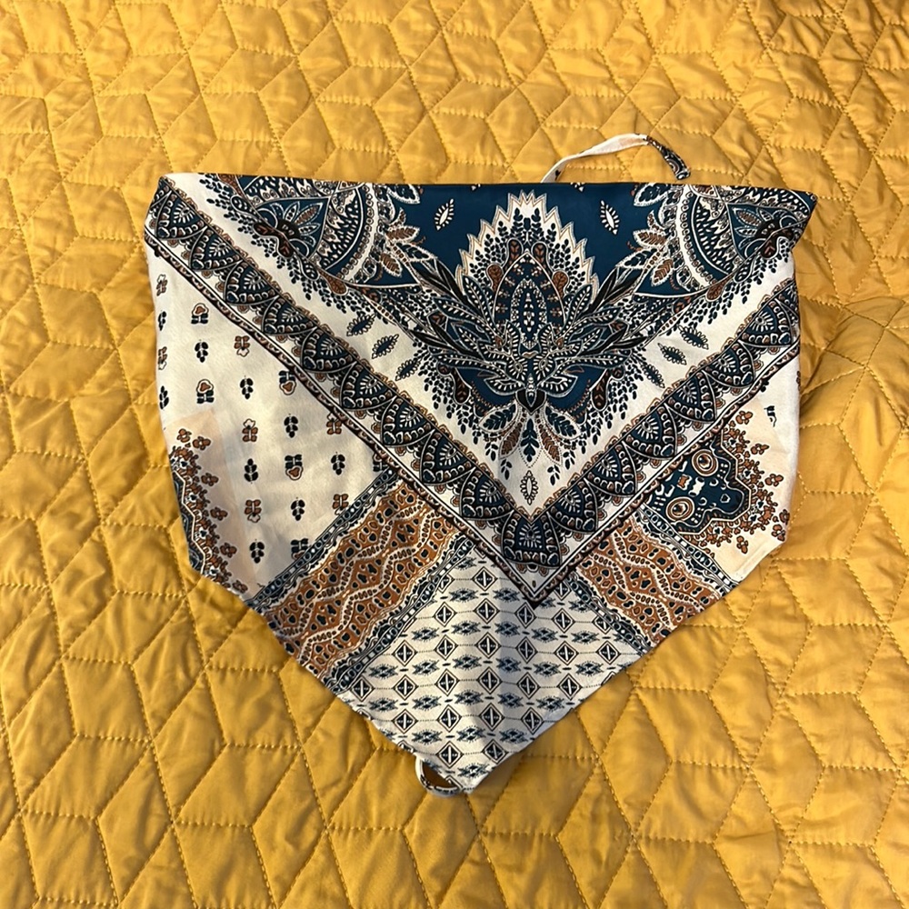 Small Shein Bandana Open Back Top, never worn